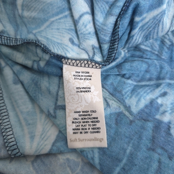 Soft surroundings Saunterre Tropical Green Leaf Print Maxi Dress Large - Picture 12 of 14